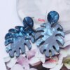 boucle d'oreille femme géométriques bleues pour femmes, style bohème, fleur