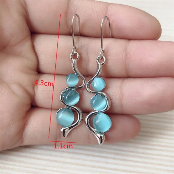 boucle d'oreille femme géométriques bleues pour femmes, style bohème, fleur