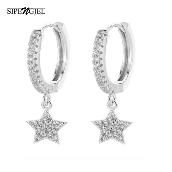 30691-db2301.jpg boucle d'oreille femme en Zircon pour hommes et femmes, pendentif étoile et lune