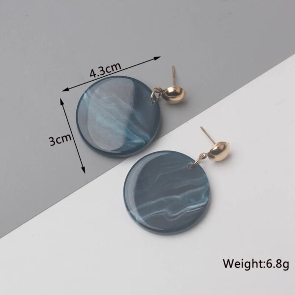 boucle d'oreille femme géométriques bleues pour femmes, style bohème, fleur