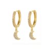 boucle d'oreille femme en Zircon pour hommes et femmes, pendentif étoile et lune