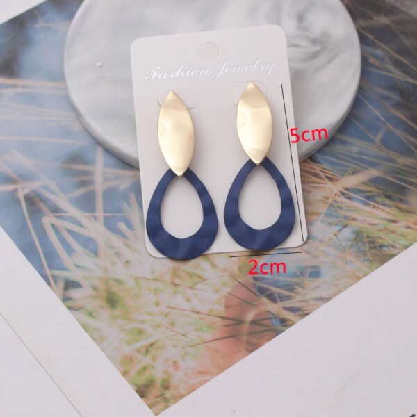 boucle d'oreille femme géométriques bleues pour femmes, style bohème, fleur