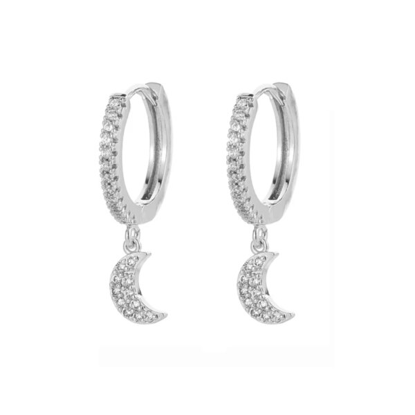 boucle d'oreille femme en Zircon pour hommes et femmes, pendentif étoile et lune