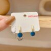 boucle d'oreille femme géométriques bleues pour femmes, style bohème, fleur