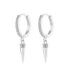 boucle d'oreille femme en Zircon pour hommes et femmes, pendentif étoile et lune
