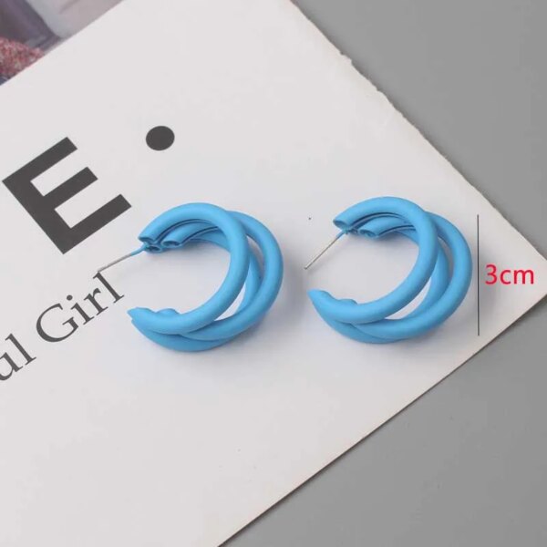 boucle d'oreille femme géométriques bleues pour femmes, style bohème, fleur