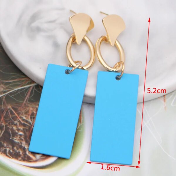 boucle d'oreille femme géométriques bleues pour femmes, style bohème, fleur