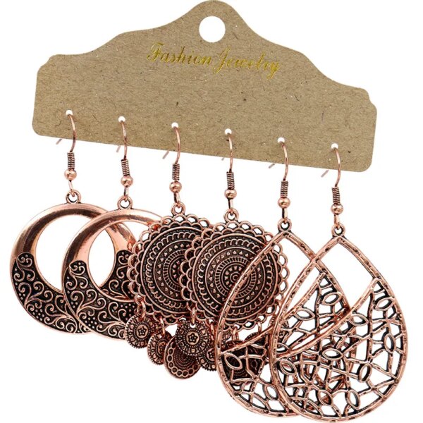 boucle d'oreille femme – lot de 3 paires de boucles d'oreilles Vintage à franges pour femmes
