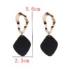 boucle d'oreille femme en forme de fleur pour femmes, bijoux de fête, de couleur noire, à géométrie ronde