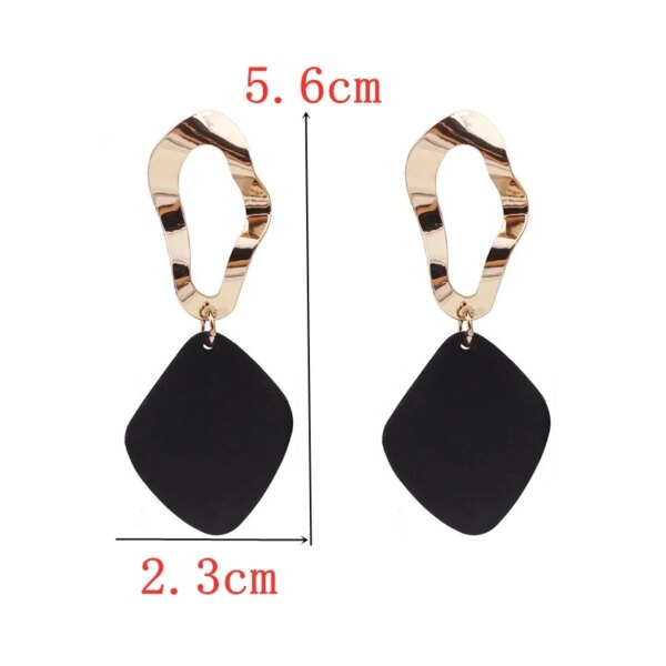 boucle d'oreille femme en forme de fleur pour femmes, bijoux de fête, de couleur noire, à géométrie ronde