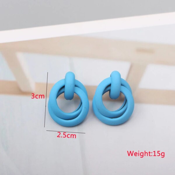 boucle d'oreille femme géométriques bleues pour femmes, style bohème, fleur