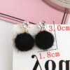 boucle d'oreille femme en forme de fleur pour femmes, bijoux de fête, de couleur noire, à géométrie ronde