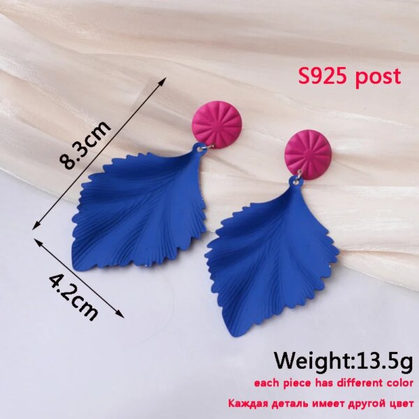 boucle d'oreille femme géométriques bleues pour femmes, style bohème, fleur