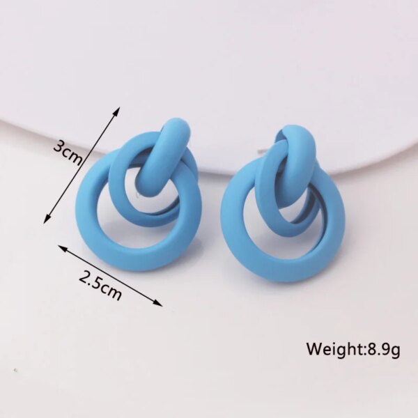 boucle d'oreille femme géométriques bleues pour femmes, style bohème, fleur