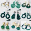 31041-06f6e9.jpg boucle d'oreille femme de déclaration coréenne pour femmes, vert mignon arcylique géométrique Dangle