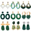 31041-099f96.jpg boucle d'oreille femme de déclaration coréenne pour femmes, vert mignon arcylique géométrique Dangle