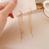 boucle d'oreille femme longues à pampilles en métal dominées, joker coréen doux, joli cœur, boucles d'oreilles élégantes