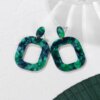 boucle d'oreille femme de déclaration coréenne pour femmes, vert mignon arcylique géométrique Dangle