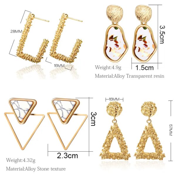 boucle d'oreille femme pendantes pour femmes et filles, bijoux Vintage, géométriques