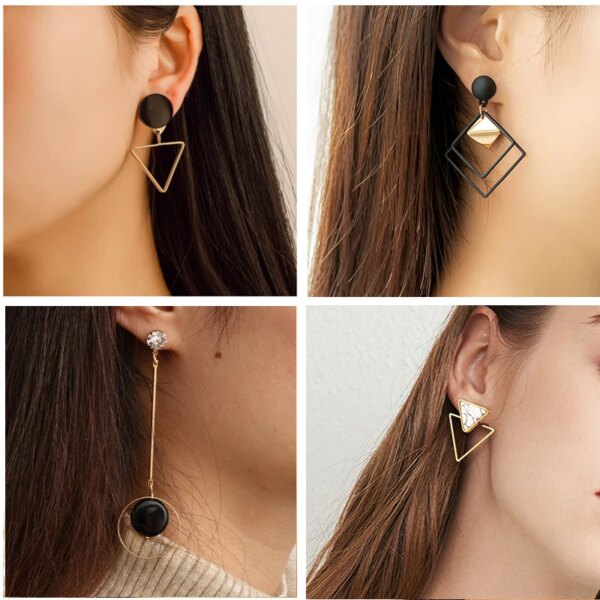 boucle d'oreille femme pendantes pour femmes et filles, bijoux Vintage, géométriques