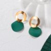 boucle d'oreille femme de déclaration coréenne pour femmes, vert mignon arcylique géométrique Dangle