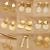 boucle d'oreille femme géométriques en métal pour femmes, boucles d'oreilles rondes en acrylique de couleur noire