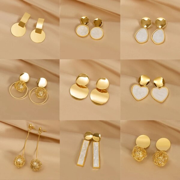 boucle d'oreille femme géométriques en métal pour femmes, boucles d'oreilles rondes en acrylique de couleur noire