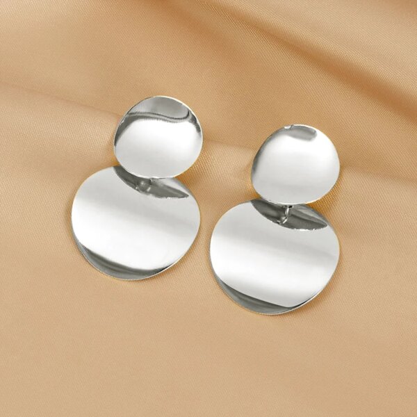 boucle d'oreille femme géométriques en métal pour femmes, boucles d'oreilles rondes en acrylique de couleur noire