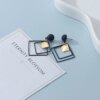 boucle d'oreille femme rondes à la mode coréenne pour femmes, pendants d'oreilles arcyques géométriques