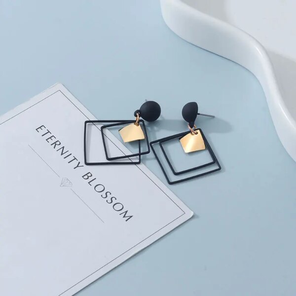 boucle d'oreille femme rondes à la mode coréenne pour femmes, pendants d'oreilles arcyques géométriques