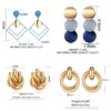 boucle d'oreille femme rondes à la mode coréenne pour femmes, pendants d'oreilles arcyques géométriques