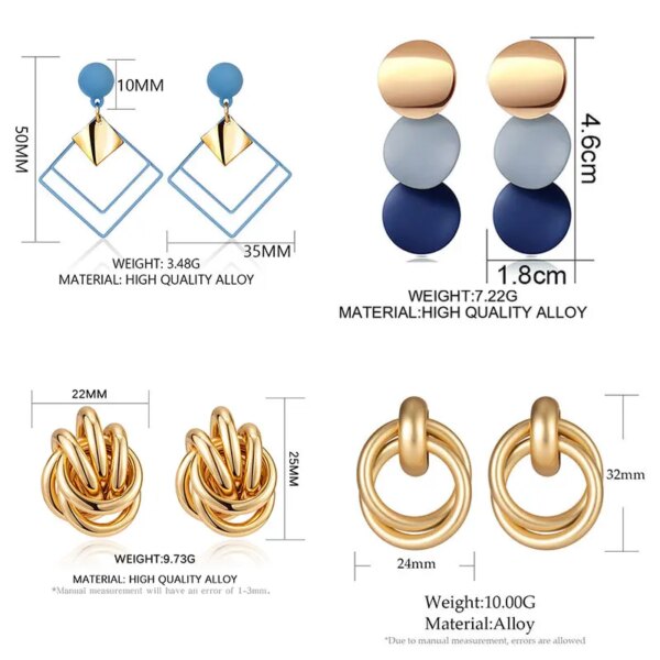 boucle d'oreille femme rondes à la mode coréenne pour femmes, pendants d'oreilles arcyques géométriques