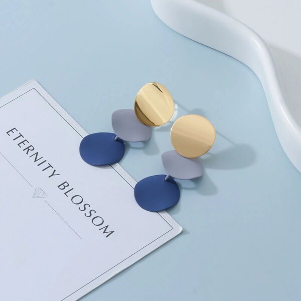 boucle d'oreille femme rondes à la mode coréenne pour femmes, pendants d'oreilles arcyques géométriques