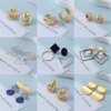 boucle d'oreille femme rondes à la mode coréenne pour femmes, pendants d'oreilles arcyques géométriques