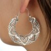 boucle d'oreille femme Vintage en alliage ethnique pour femme, pendants d'oreilles en argent Antique, bijoux pendants 4313
