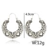 boucle d'oreille femme Vintage en alliage ethnique pour femme, pendants d'oreilles en argent Antique, bijoux pendants 4313
