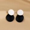 boucle d'oreille femme géométriques en métal pour femmes, boucles d'oreilles rondes en acrylique de couleur noire
