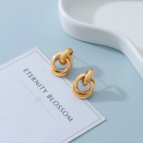 boucle d'oreille femme rondes à la mode coréenne pour femmes, pendants d'oreilles arcyques géométriques