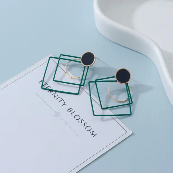 boucle d'oreille femme rondes à la mode coréenne pour femmes, pendants d'oreilles arcyques géométriques