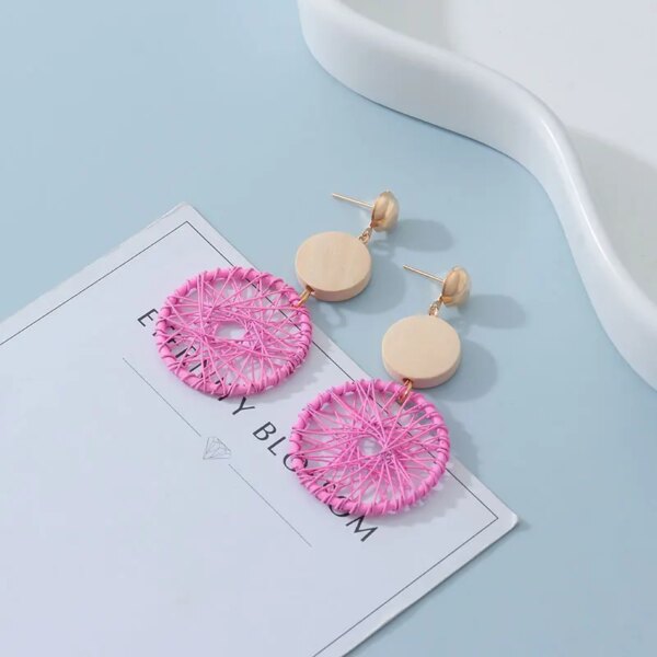boucle d'oreille femme rondes à la mode coréenne pour femmes, pendants d'oreilles arcyques géométriques