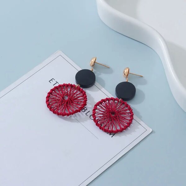 boucle d'oreille femme rondes à la mode coréenne pour femmes, pendants d'oreilles arcyques géométriques