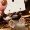 boucle d'oreille femme Coréennes Surdimensionnées à Perle Blanche, Bijoux de Mariage en Zircon Rond Doré de Style Bohème