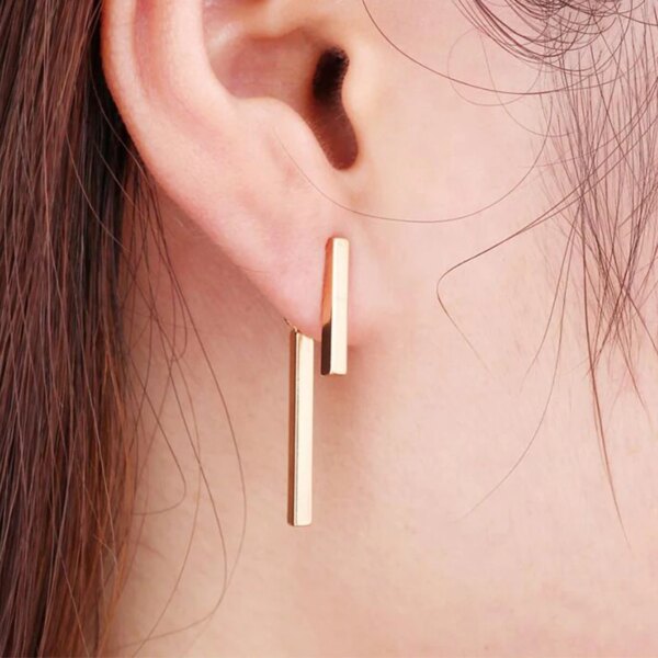 boucle d'oreille femme géométriques pour femmes, nouvelle mode, Simple, t-bar