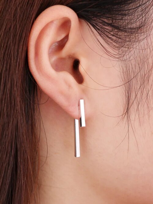 boucle d'oreille femme géométriques pour femmes, nouvelle mode, Simple, t-bar