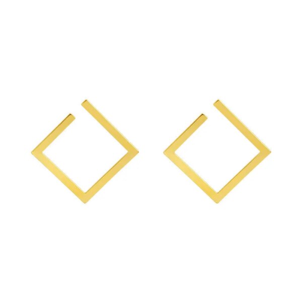 boucle d'oreille femme coréennes, Bijoux à la mode, Punk, minimaliste, carré, irrégulier