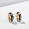 31417-32f6ae.jpg Petites boucle d'oreille femme Huggie Vintage en Émail Tendance, Bijou à la Mode en Forme de Fleur