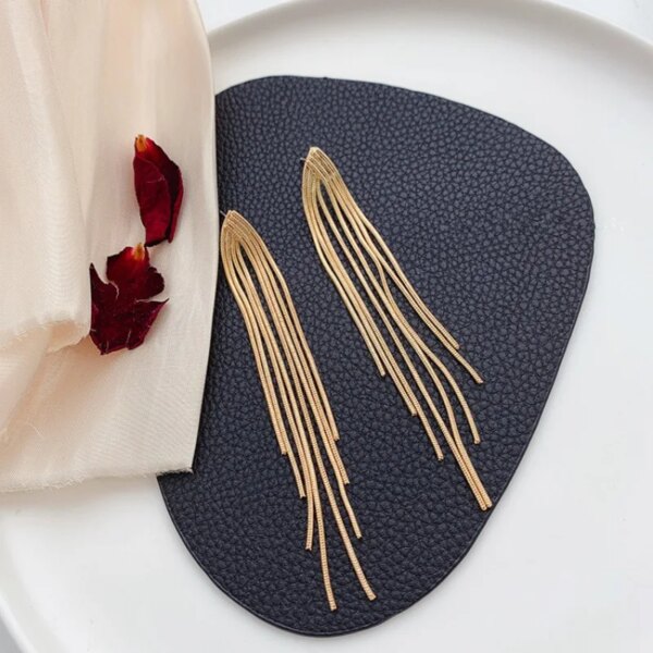 boucle d'oreille femme Vintage à fil Long pour femmes, Arc brillant, géométrique