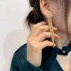boucle d'oreille femme Vintage à fil Long pour femmes, Arc brillant, géométrique
