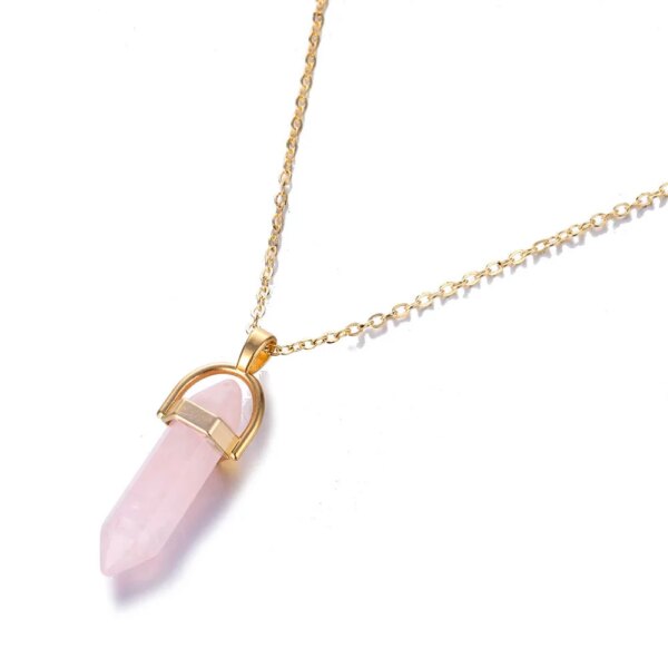 Collier femme en cristal tendance pour femmes, style bohème, hexagone, opale, pendentif