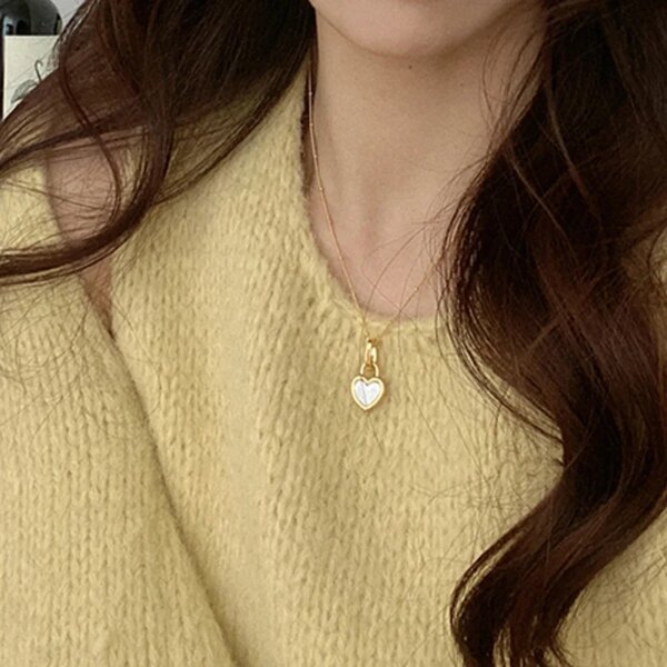Collier femme Vintage avec pendentif en forme de cœur Double face pour femmes et filles, ras du cou